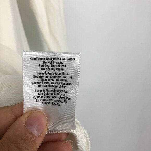 Reiss Ivory Tie twist Front Chiffon Layered 3/4 sleeve blouse size 0 - Picture 13 of 15